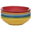 Kaleidos Classico Set 6 Piatti Fondi, Stoneware (Gres), Giallo/Verde/Blu/Azzurro/Arancio/Rosso, 21 x 21 x 10 cm