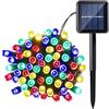 Lamker 5M 50LED Catena Luminosa Solare Colorate Esterno Impermeabile Lucine 8 Modalità Illuminazione Ghirlanda Decorative Stringa Luci per Patio Balcone Giardino Albero Matrimonio Natale Festa