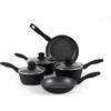 Russell Hobbs RH02814EU7,Set di pentole e padelle da 20/24 cm e pentole da 16/18/20 cm, antiaderenti, adatte a piani cottura a induzione, con coperchi in vetro, in marmo metallico, alluminio