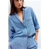 Intimissimi Camicia In Tela Di Cotone Preppy Stripes Blu