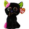 Ty Beanie Boos - Licorice la Gattina Nera con Occhi Verdi Viola e Arancioni Grandi e Glitter, il Peluche con gli Occhi Grandi Scintillanti - Speciale Halloween - 15 Cm - T37350