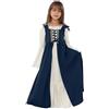 MaNMaNing Costume Carnevale Bambina Medioevo Rinascimento Vintage Collo Quadrato Vita Regolabile teatro Spettacolo Festa Vestito Cosplay Bambina Maschera sfilata Abito Costume Party Carnival Storico
