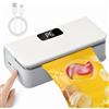CLIUNT Mini Sigillatore, 2 in 1 Sigillatore Termico per Sigilla Sacchetti, Termosigillatrice Portatile per Plastica con Magnete Posteriore e Taglierina Nascosta, 6 Modalità, per Snack Conservazione