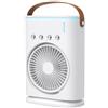 JYC CREATIVE Ventilatore da tavolo portatile da 8 W, ventilatore ricaricabile con umidificatore, serbatoio dell'acqua da 350 ml, 3 velocità, luce LED, regolazione multiangolo 90°, basso rumore, maniglia per il