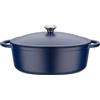 Gsw Solid cast iron casserole dish - GSW - BLUE MAGIC - 33 x 25 cm - Oval - Induction - Blue