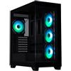 BitFenix CETO: case per PC, formato ATX, 4 ventole ARGB da 120mm, 2 porte USB 3.0, porta USB-C, pannello laterale in vetro temperato, colore nero