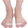 YUYTE Separatori di Dita dei Piedi in Gel di Silicone Morbido per Terapia Dell'alluce Valgo, Prevenzione del Dolore e Rilassamento dei Piedi, Due Dita dei Piedi, Correttore di Alluce per Alluce e(Bianco)