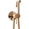 Rea - Lungo Loop Rubinetto Bidet Da Incasso Oro Rosa Doccetta A Parete In Ottone Miscelatore Acqua Calda E Fredda Con Doccetta Per Wc (Oro Rosa) 9 X 7 X 19 cm