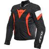 Dainese - Avro 5 Tex Jacket, Giacca Moto in Tessuto, con Protezioni su Spalle, Nero/Rosso-Fluo/Bianco, 50