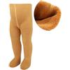 bistyle Collant in spugna morbida | Leggings in cotone biologico per bambini termici con suola antiscivolo neonato | Caldi collant per ragazze, senape, 6-12 Monate