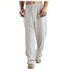 uxxnjfg Outlet Offerte Oggi, Pantaloni Uomo Estivi Leggeri Lino Larghi Pantaloni Eleganti Cotone Baggy Pantalone Uomo Elasticizzati Taglie Forti Yoga Pantalaccio Gamba Larga Pants Beige M