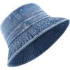 Zylioo Cappello alla pescatora in denim XL/XXL per grandi teste, cappelli da pesca da sole di grandi dimensioni, cappello estivo con protezione UV per viaggi e giardinaggio, Blu scuro, S-M