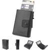 LICHIFIT Portafoglio porta carte con custodia per carte pop-up, blocco RFID/NFC, protezione anti-scrematura, in tre parti, minimalista, con slot per soldi, finestra ID e scomparti multipli per carte