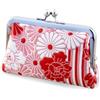 NOREN Portamonete con fibbia floreale (Kiss Lock Piccola borsa per il trucco ovale) / Made in Japan Kiss-lock Change Purse Portafogli Piccola borsa per il trucco per le donne, Piccolo sacchetto quadrato /