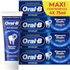 Oral-B Dentifricio Advanced Rigenera Smalto, Sapore Menta Piperita e Eucalipto, 4 Dentifrici, Pulizia Denti Efficace, Confezione 4x75ml Maxi Convenienza