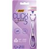 BIC Click 5 Soleil - Rasoio ricaricabile da donna con 5 lame e testa girevole e nastro lubrificante per una rasatura precisa e confortevole, 1 manico + 2 ricariche