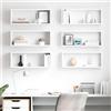 Tonture 6 scaffali a forma di cubo, in legno bianco, 60 x 15 x 23 cm, scaffale da parete, libreria, decorazione per soggiorno, camera da letto, ufficio, cucina