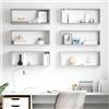 Tonture Scaffali a cubo in legno grigio cemento, 60 x 15 x 23 cm, 6 pezzi, mensola sospesa da parete, mensola sospesa per soggiorno, camera da letto, cucina, salvaspazio e decorativo