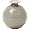 Venini Vaso Monofiore Balloton H16,5 cm Snow e Cristallo - Design Iconico Venini