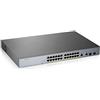 Zyxel Nebula Smart Switch 24-porte Gigabit gestito PoE+ con budget da 375 watt e 2 porte combo Gigabit con gestione su cloud Nebula, Long Range PoE Switch [GS1350-26HP]