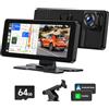 LAMTTO Schermo per Auto Carplay Wireless e Android Auto con 2.5K Dash Cam