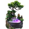 Ejoyous Fontana Zen Umidificatore a Cascata da Tavolo con Luce Ambientale, Resina, per Interni, Ufficio, Decorazione Casa, Spina UE 220V