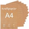 soporXw Carta kraft A4, marrone, 50 fogli, formato A4, 200 g, cartone naturale di alta qualità come carta di cartone, carta per bricolage, cartoncino fotografico