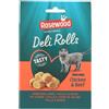 Rosewood Deli Rolls - Deli Rolls per gatti con pollo e manzo, morbidi rotoli per snack senza sale o zucchero aggiunto, senza cereali, 40 g