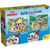 Liscianigiochi - Disney Puzzle Supermaxi 2 x 12 Mickey Puzzle per Bambini, 86566