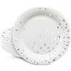 HNH 18 cm Piatti di carta Bianco con lamina d'argento 50 Pezzi Piatti da dessert usa e getta Piatti monouso per feste