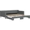 vidaXL Divano letto estraibile Grigio scuro 100x200 cm Tessuto