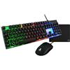 THE G-LAB Kit gaming 4-in-1 - THE G-LAB - COMBO NEON - Tastiera full-size a membrana + mouse da 3600 DPI + tappetino per mouse + cuffie