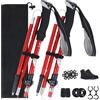 VINATO Bastoni da Trekking Pieghevoli, 2 Pezzi, Bastoncini Escursionismo in Lega di Alluminio 7075 Leggeri, Regolabili 110-130cm con Borsa da Trasporto, per Nordic Walking, Escursionismo, Rosso