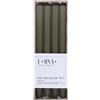 DONAU HOME Set di 4 candele lunghe a coste, colore cachi, 30 x 2,25 cm, senza profumo, candele scanalate