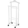 Compactor Hector, Indossatore doppio da camera in legno con ruote, 28.5 x 43 x 97 cm, Made in Italy, Colore Bianco, RAN7877