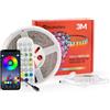 M mimotec - Striscia LED RGB, Luce ambientale LED 3 metri con adesivo, Impermeabile IP65, Controllo della musica con App, Dimmerabile multicolore in intensità, Striscia LED luminosa per feste, LM2402