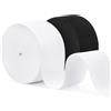 VynyQoo 2 Rotoli di Elastico per Cucito 8m, Fettuccia Elastica 50mm, Elastico per Pantaloni Bianco e Nero per Cucito, Lavori Manuali e Progetti DIY