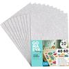 m-office Fogli di Gomma Eva Colorata Glitterata, Gomma Crepla per Scrapbooking, Scuola, Cartoncini Creativi, Lavoretti, Torte Scenografiche, Scuola o Progetti Artistici 40x60cm (Bianco, 10uds)