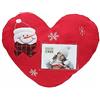 Deknudt Frames S67HC4 - Cornice portafoto con Cuscino di Natale, a Forma di Cuore, in Tela, 8,5 x 11,5/37 x 34 cm, Colore: Rosso
