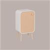 RICICLA FACILE Cestino Pattumiera Automatica Sensore 20 Lt in Acciaio Inox Bianco con Gambe in Legno JAH9716