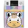 IDC INSTITUTE Maschera viso vegano bambino e adulto in tessuto giraffa stampata, purificante e disintossicante, routine bellezza, cura del viso, idrata la pelle, idea regalo ragazza, donna, facile da applicare - 1