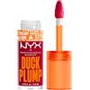 NYX Professional Makeup Gloss Rimpolpante, Altamente Pigmentato, Volume Immediato e Duraturo, Arricchito con Zenzero Piccante, Duck Plump, Tonalità: Hall Of Flame, 6,8 ml