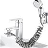 GC GLOBALCOMMERCE Kit Doccetta per Lavandino con Attacco Universale Doccetta da Bidet Bagno e Lavello da Cucina, Soffione Utilizzabile per Frutta e Verdura, Lavaggio di Capelli e Animali Domestici