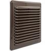 La Ventilazione AMR200M Griglia di Ventilazione in plastica rettangolare Marrone, con rete antinsetti e molle. Dimensioni 204x230 mm
