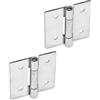 Ganter Normelemente | Cerniere in lamiera in acciaio inox - GN 136-NI-60-60-B | Acciaio inossidabile | Penna in acciaio inox | 2 pezzi