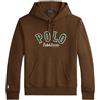 Polo Ralph Lauren Felpa marrone con cappuccio RL e logo western
