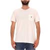 Polo Ralph Lauren T-Shirt bianca in cotone e lino con taschino