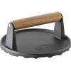 RÖSLE Peso per barbecue, pregiato peso per una cottura rapida di hamburger o bistecche, ghisa, manico in legno, 17.5 cm