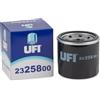 UFI Filters, Filtro Olio 23.258.00, Filtro Olio per Ricambio, Adatto a Auto, Applicabile su Diversi Modelli Bellier, Casalini, Ebro, Ford USA, Honda, Kia, Mazda, Mercury, Renault, Subaru e Volvo