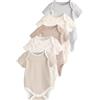 NEXT Unisex Bambino Confezione da 5 body per neonati a maniche corte | Neonato, in 100% cotone, Standard, Button, Lavabile in lavatrice